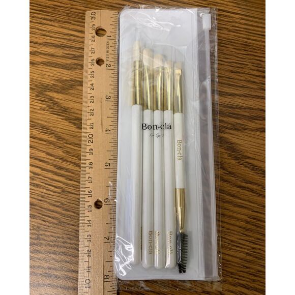 5-Piece Eye Shadow Brush Set – Blending, Smudge, Crease, Angled Liner & Spoolie - Picture 4 of 5